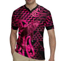 Humpback Whale Matariki New Zealand Rugby Jersey NZ Maori Paikea Poutama Luxury Pink LT14 - Polynesian Pride