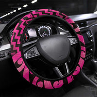 Humpback Whale Matariki New Zealand Steering Wheel Cover NZ Maori Paikea Poutama Luxury Pink LT14 Universal Fit Pink - Polynesian Pride