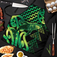Humpback Whale Matariki New Zealand Apron NZ Maori Paikea Poutama Luxury Green LT14 Green - Polynesian Pride