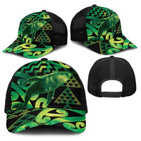 Humpback Whale Matariki New Zealand Baseball Net Cap NZ Maori Paikea Poutama Luxury Green LT14 - Polynesian Pride