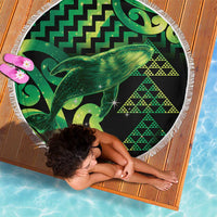 Humpback Whale Matariki New Zealand Beach Blanket NZ Maori Paikea Poutama Luxury Green LT14 - Polynesian Pride