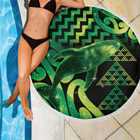 Humpback Whale Matariki New Zealand Beach Blanket NZ Maori Paikea Poutama Luxury Green LT14 - Polynesian Pride