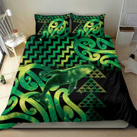 Humpback Whale Matariki New Zealand Bedding Set NZ Maori Paikea Poutama Luxury Green LT14 - Polynesian Pride