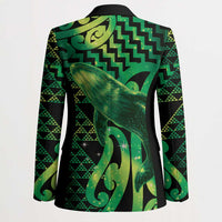 Humpback Whale Matariki New Zealand Blazer NZ Maori Paikea Poutama Luxury Green LT14 - Polynesian Pride