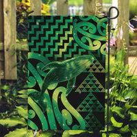 Humpback Whale Matariki New Zealand Garden Flag NZ Maori Paikea Poutama Luxury Green LT14 Garden Flag Green - Polynesian Pride
