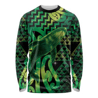 Humpback Whale Matariki New Zealand Long Sleeve Shirt NZ Maori Paikea Poutama Luxury Green LT14 Unisex Green - Polynesian Pride