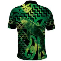 Humpback Whale Matariki New Zealand Polo Shirt NZ Maori Paikea Poutama Luxury Green