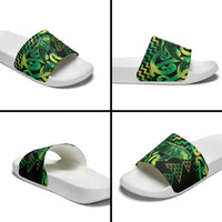 Humpback Whale Matariki New Zealand Slide Sandals NZ Maori Paikea Poutama Luxury Green LT14 - Polynesian Pride