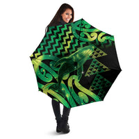 Humpback Whale Matariki New Zealand Umbrella NZ Maori Paikea Poutama Luxury Green LT14 - Polynesian Pride