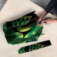 Humpback Whale Matariki New Zealand Umbrella NZ Maori Paikea Poutama Luxury Green LT14 - Polynesian Pride