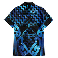 Taniko Motifs Matariki New Zealand Family Matching Off Shoulder Short Dress and Hawaiian Shirt NZ Niho Taniwha Poutama LT14 - Polynesian Pride
