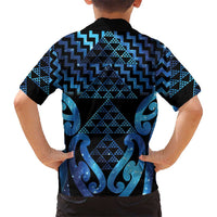Taniko Motifs Matariki New Zealand Family Matching Tank Maxi Dress and Hawaiian Shirt NZ Niho Taniwha Poutama LT14 - Polynesian Pride