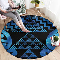 Taniko Motifs Matariki New Zealand Round Carpet NZ Niho Taniwha Poutama