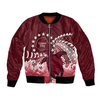 Cook Islands Mangaia Gospel Day Bomber Jacket Polynesian Art With Sea Turtle