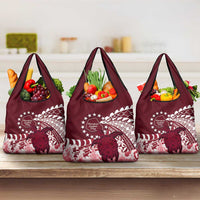 Cook Islands Mangaia Gospel Day Grocery Bag Polynesian Art With Sea Turtle