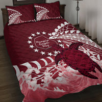 Cook Islands Mangaia Gospel Day Quilt Bed Set Polynesian Art With Sea Turtle