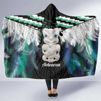 Aotearoa Korowai Motif Hooded Blanket Hei Tiki Poutama Maori Pattern