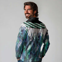 Aotearoa Korowai Motif Long Sleeve Polo Shirt Hei Tiki Poutama Maori Pattern