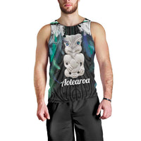 Aotearoa Korowai Motif Men Tank Top Hei Tiki Poutama Maori Pattern