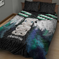 Aotearoa Korowai Motif Quilt Bed Set Hei Tiki Poutama Maori Pattern