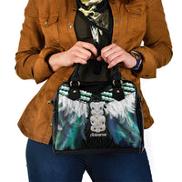 Aotearoa Korowai Motif Shoulder Handbag Hei Tiki Poutama Maori Pattern LT14 - Polynesian Pride