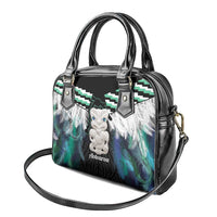 Aotearoa Korowai Motif Shoulder Handbag Hei Tiki Poutama Maori Pattern LT14 - Polynesian Pride
