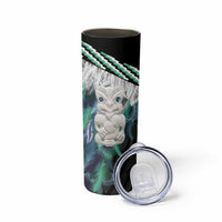 Aotearoa Korowai Motif Skinny Tumbler Hei Tiki Poutama Maori Pattern LT14 - Polynesian Pride