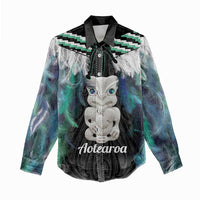 Aotearoa Korowai Motif Women Casual Shirt Hei Tiki Poutama Maori Pattern