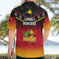 Papua New Guinea Rugby Hawaiian Shirt PNG Hunters Polynesian Black LT14 - Polynesian Pride