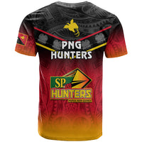 Papua New Guinea Rugby T Shirt PNG Hunters Polynesian Black LT14 - Polynesian Pride