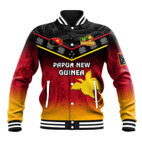 Personalised Papua New Guinea Rugby Baseball Jacket PNG Hunters Polynesian Black LT14 Unisex Black - Polynesian Pride