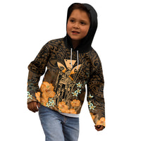 Personalised King Kamehameha Day Hawaii Kid Hoodie Polynesia Tribal Kanaka And Hibiscus Gold LT14 - Polynesian Pride
