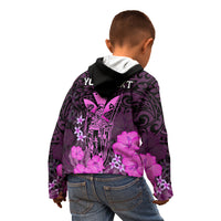 Personalised King Kamehameha Day Hawaii Kid Hoodie Polynesia Tribal Kanaka And Hibiscus Pink LT14 - Polynesian Pride