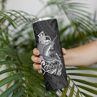 Guam Blue Marlin Fishing Skinny Tumbler Guahan Fish Hook Tattoo Black Version LT14 - Polynesian Pride