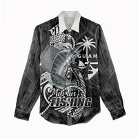 Guam Blue Marlin Fishing Women Casual Shirt Guahan Fish Hook Tattoo Black Version LT14 - Polynesian Pride