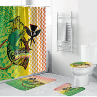 Hawaii Blue Marlin Fishing Bathroom Set Hawaiian Kanaka Kakau Reggae