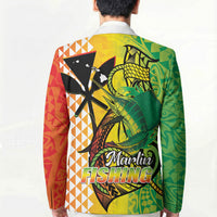 Hawaii Blue Marlin Fishing Blazer Hawaiian Kanaka Kakau Reggae