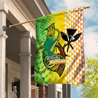 Hawaii Blue Marlin Fishing Garden Flag Hawaiian Kanaka Kakau Reggae LT14 House Flag Reggae - Polynesian Pride