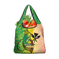 Hawaii Blue Marlin Fishing Grocery Bag Hawaiian Kanaka Kakau Reggae