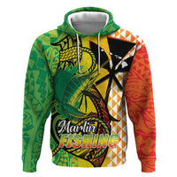 Hawaii Blue Marlin Fishing Hoodie Hawaiian Kanaka Kakau Reggae LT14 Pullover Hoodie Reggae - Polynesian Pride