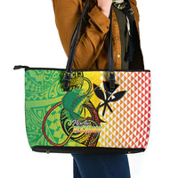 Hawaii Blue Marlin Fishing Leather Tote Bag Hawaiian Kanaka Kakau Reggae LT14 - Polynesian Pride