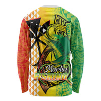 Hawaii Blue Marlin Fishing Long Sleeve Shirt Hawaiian Kanaka Kakau Reggae