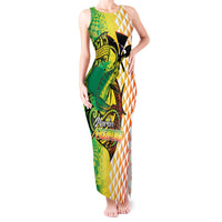 Hawaii Blue Marlin Fishing Tank Maxi Dress Hawaiian Kanaka Kakau Reggae LT14 Women Reggae - Polynesian Pride