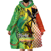 Hawaii Blue Marlin Fishing Wearable Blanket Hoodie Hawaiian Kanaka Kakau Reggae LT14 - Polynesian Pride