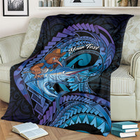 Personalised Blue Marlin Fishing New Zealand Blanket NZ Kiwi Cowboy Born To Fish LT14 - Polynesian Pride