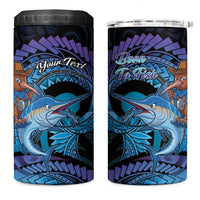 Personalised Blue Marlin Fishing New Zealand 4 in 1 Can Cooler Tumbler NZ Kiwi Cowboy Born To Fish LT14 One Size: 16 oz Purple - Polynesian Pride