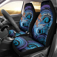 Personalised Blue Marlin Fishing New Zealand Car Seat Cover NZ Kiwi Cowboy Born To Fish LT14 - Polynesian Pride