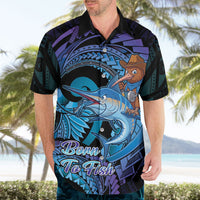Personalised Blue Marlin Fishing New Zealand Hawaiian Shirt NZ Kiwi Cowboy Born To Fish LT14 - Polynesian Pride