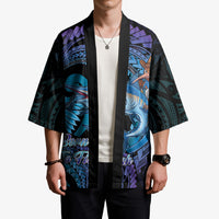 Personalised Blue Marlin Fishing New Zealand Kimono NZ Kiwi Cowboy Born To Fish LT14 - Polynesian Pride