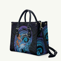 Personalised Blue Marlin Fishing New Zealand Leather Bag NZ Kiwi Cowboy Born To Fish LT14 Purple - Polynesian Pride